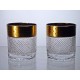 Coffret de 2 verres à whisky. Le Cristal et l'Or.