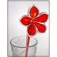Fleur en cristal rouge
