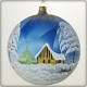 Glass christmas decoration - light blue 15cm