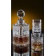 Whiskey decanter set with 2 glasses. Bohemia Crystal.