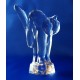 Cat figurine in crystal. Size : 11cm. Moser collection.